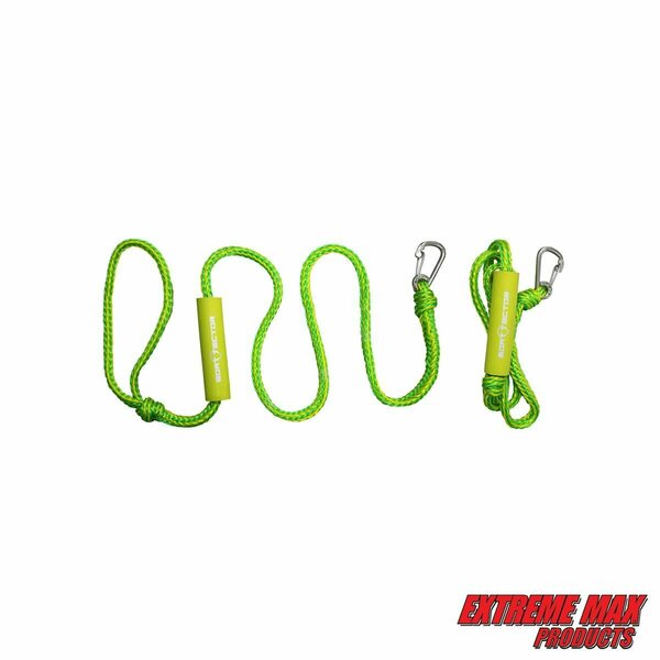 Extreme Max Extreme Max 3006.3122 BoatTector PWC Dock Line Value 2-Pack - 7', Green/Yellow 3006.3122